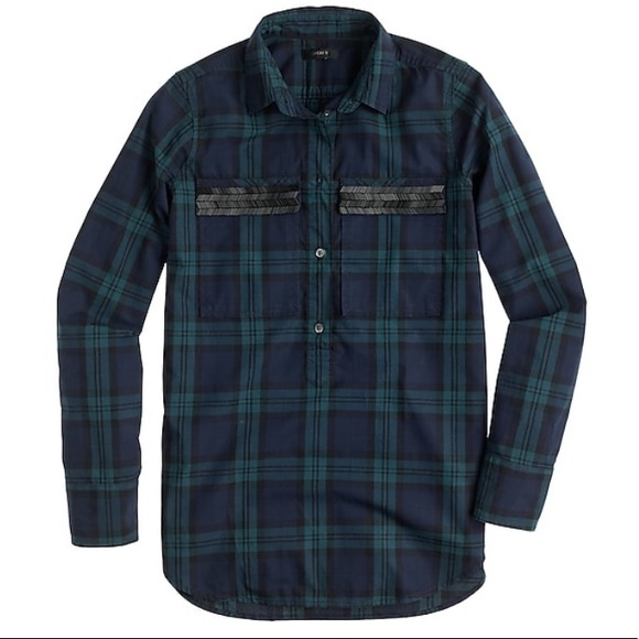 J Crew plaid shirt with chevron embellishment - Picture 8 of 8